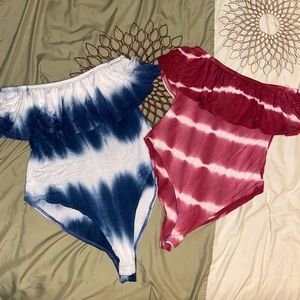 (2) tie-dye Bodysuits Pink & Blue💙💗